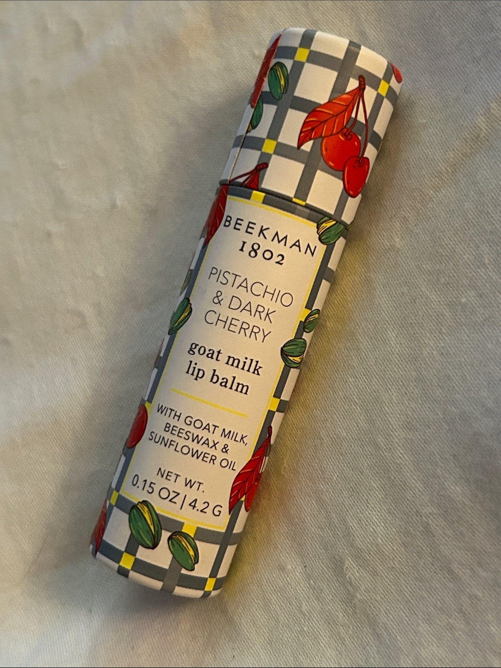 Beekman 1802 Pistachio & Dark Cherry Lip Balm - Red, Green